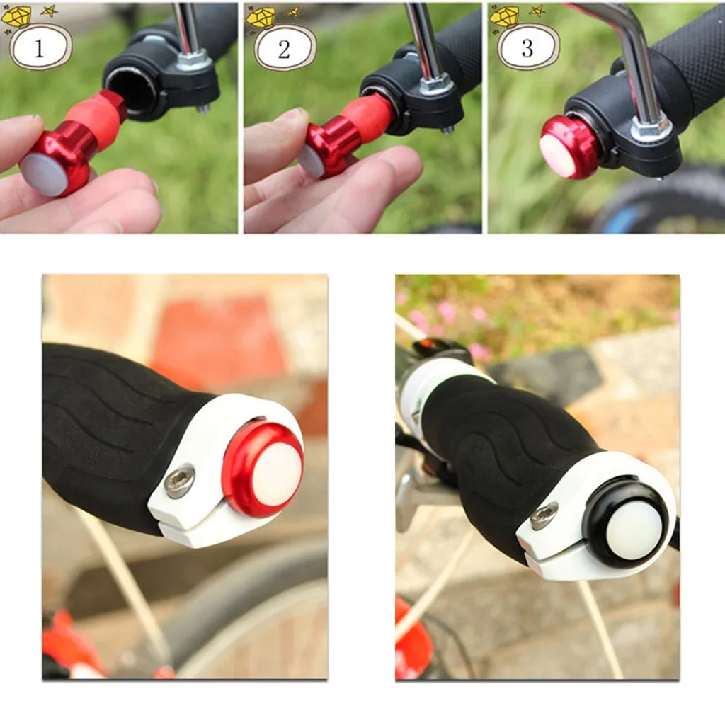 Best Bicycle Bike Handle Bar End Plug 2 Mode Red Light LED Warning Safety Lamp 2 lighting modes Alloy plastic increase road safety 5