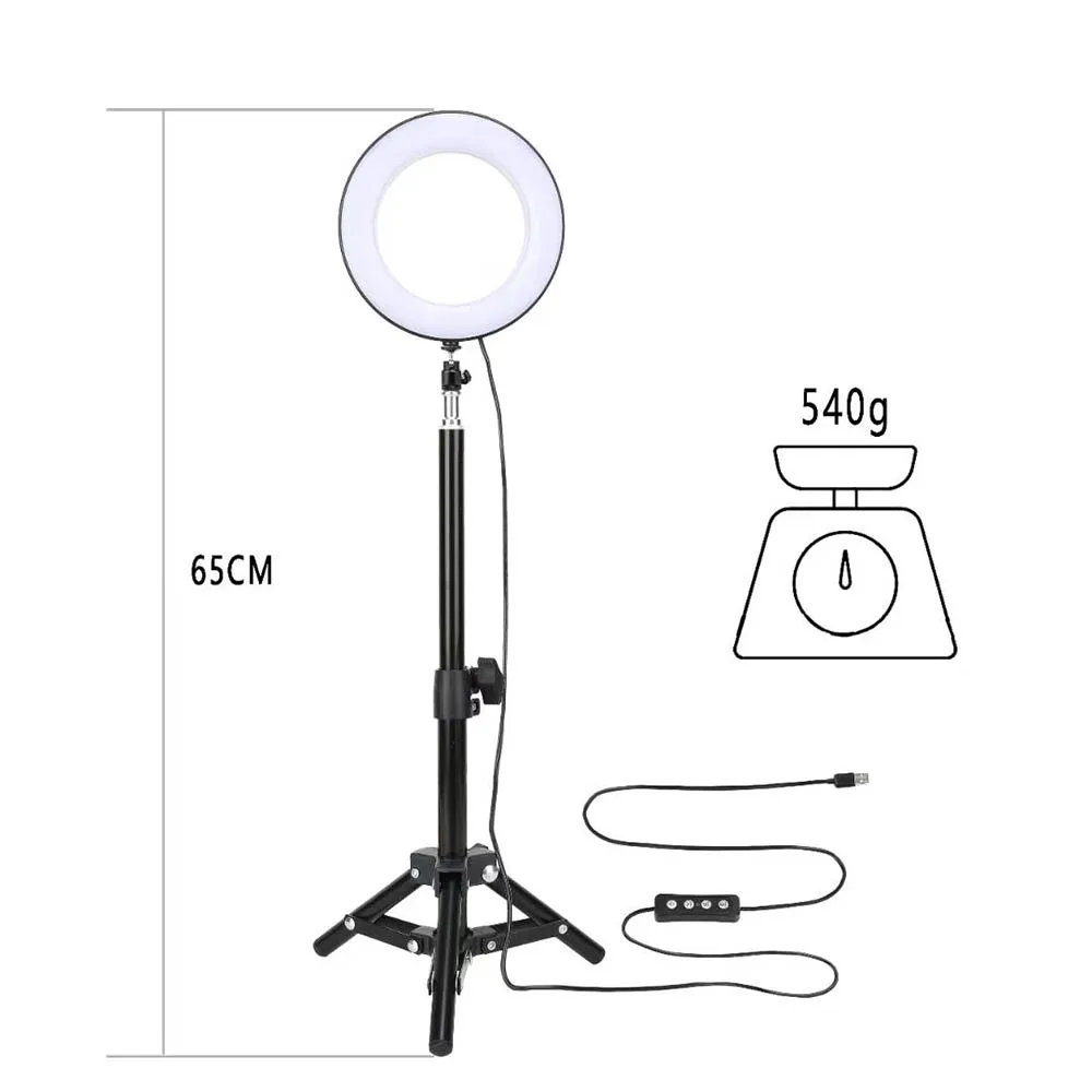 Kolivar 16 см мини светодиодный кольцевой светильник с легкой подставкой мини штатив теплый свет белый свет для Iphone 8 SAMSUNG Xiaomi huawei Youtube