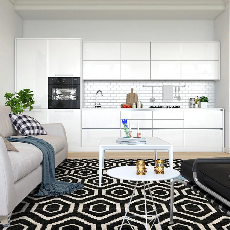 

Nordic style Crystal Velvet carpet Modern Abstract Black and white Geometric Pattern Carpets For Living Room Bedroom Area Rugs