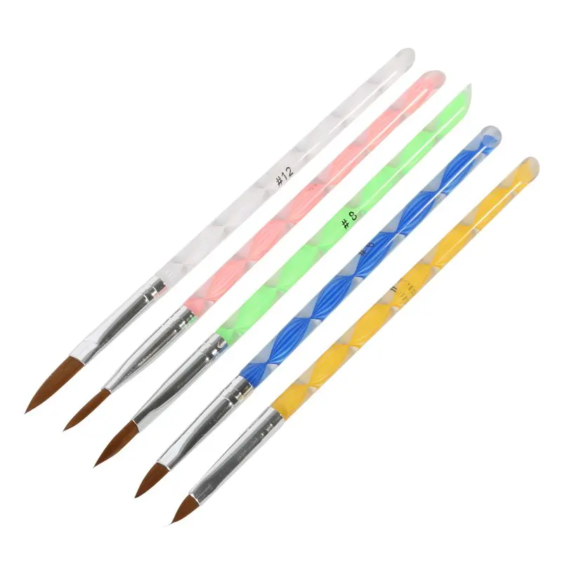 

5 Pieces Acrylic Nail Art UV Gel Carving Pen Brush Liquid Powder DIY No.4 6 8 10 12 Nail Tools Sets PE3