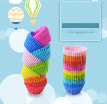 

New 10PCS Silicone Muffin Cake Cups for Kitchen Baking Tool 7cm Baking Cup Forms for Cupcakes and Muffin Bakeware Silicone Mold