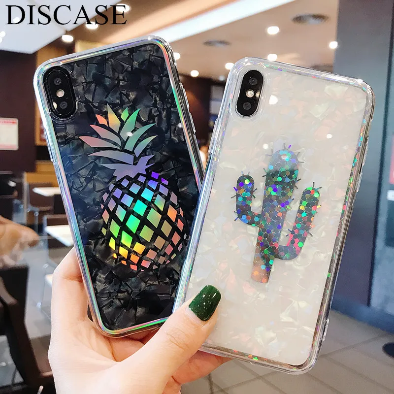 DISCASE Роскошный чехол для телефона с рисунком лазерной оболочки iphone XR XS MAX 8 7 6 6s plus