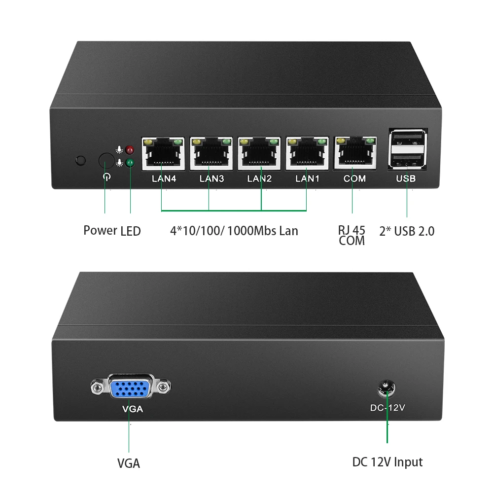 XCY mini pc J1800 dual core 2.41GHz 4 LAN Router Windows10 HTPC fanless pfsense TV Box VGA 4 RJ45 computer office tablet XCY mini pc J1800 dual core 2.41GHz 4 LAN Router Windows10 HTPC fanless pfsense TV Box VGA 4 RJ45 computer office tablet