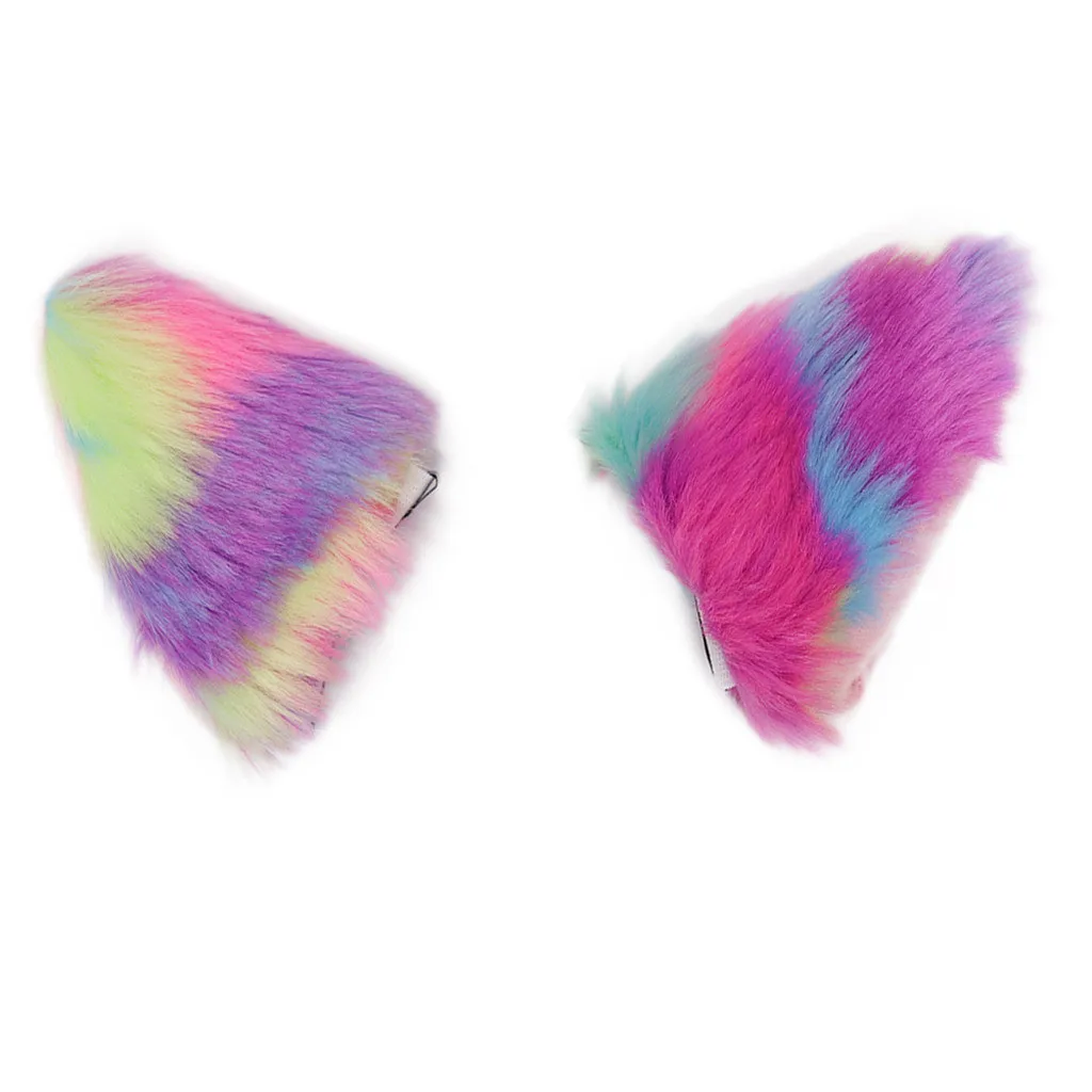 

girls hair accessories Women Headbands Fox Ear Headband Hair Clip Plush Cat Ears Hair Clip YL