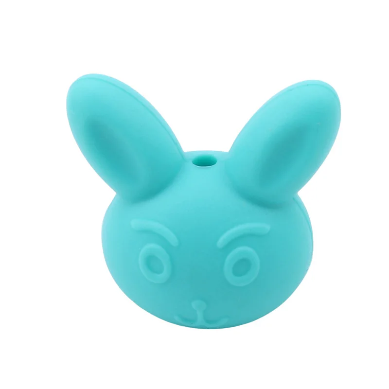 Rabbit Head Silicone Beads Baby Teething Teether 5pcs/pack BPA Free Necklace Making Making Chew Toy Baby care products