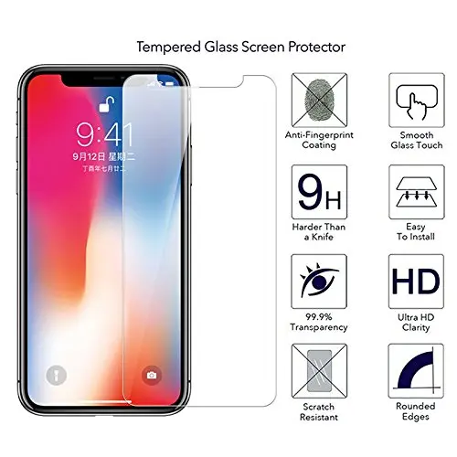 5 шт. ультратонкая класса Премиум Закаленное стекло протектор экрана для iPhone X 5S se
