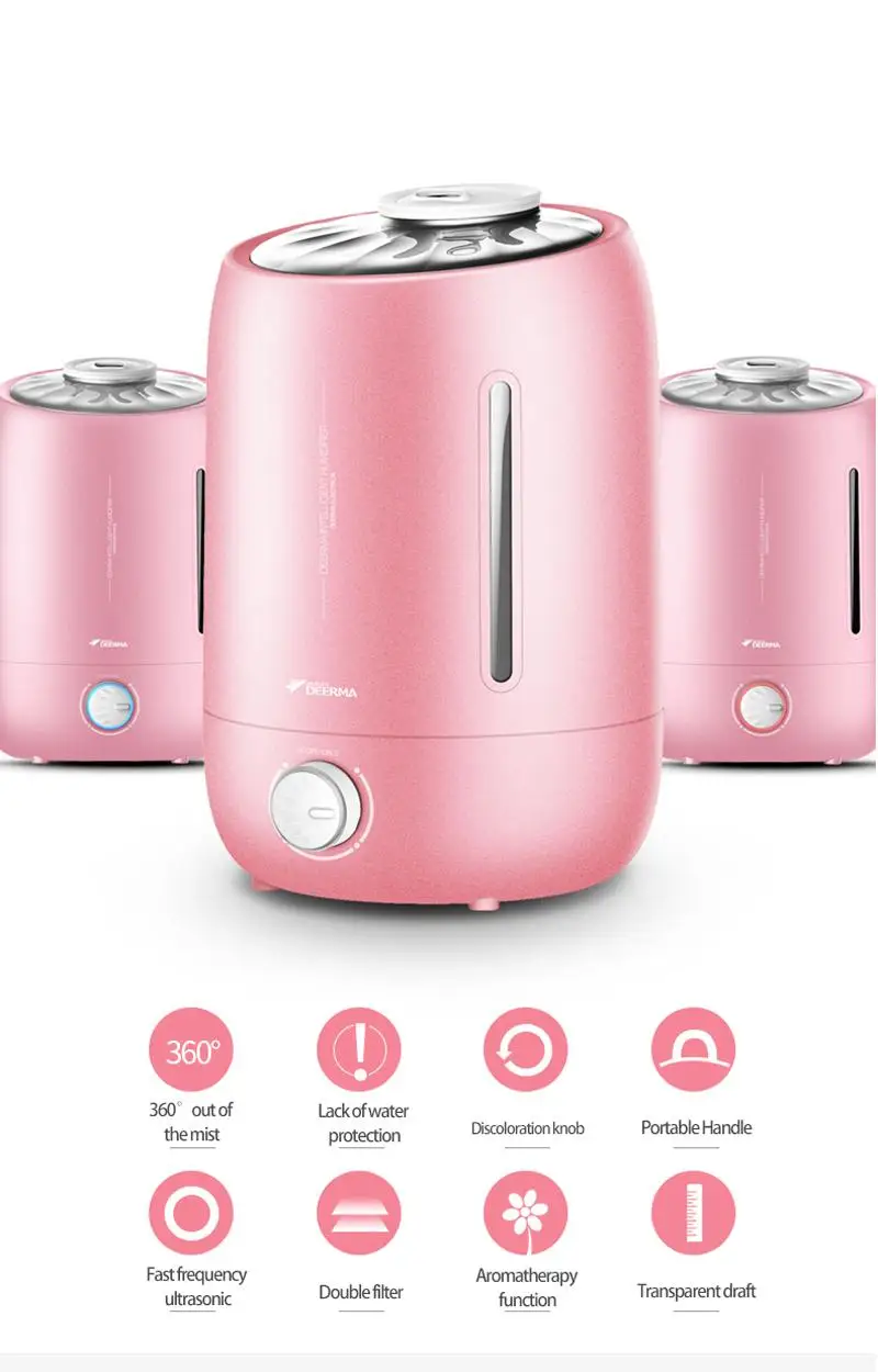 Youpin Deerma DEM-F500S 5L Air Humidifier Aroma Diffuser Oil Ultrasonic Mist Maker Home Water Diffuser 350ml/h Fog