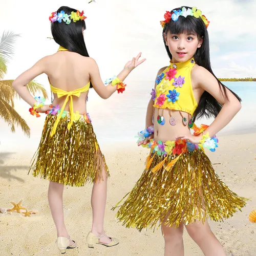 Seaweed Dance Costume Baby Dance Costume Cheerleading Hawaiian Hula Dance Costumein Belly