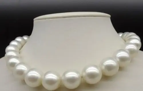

FREE SHIPPING HOT sell new Style >>>> Huge 18"12-14mm Natural South Sea genuine white round nuclear pearl necklace