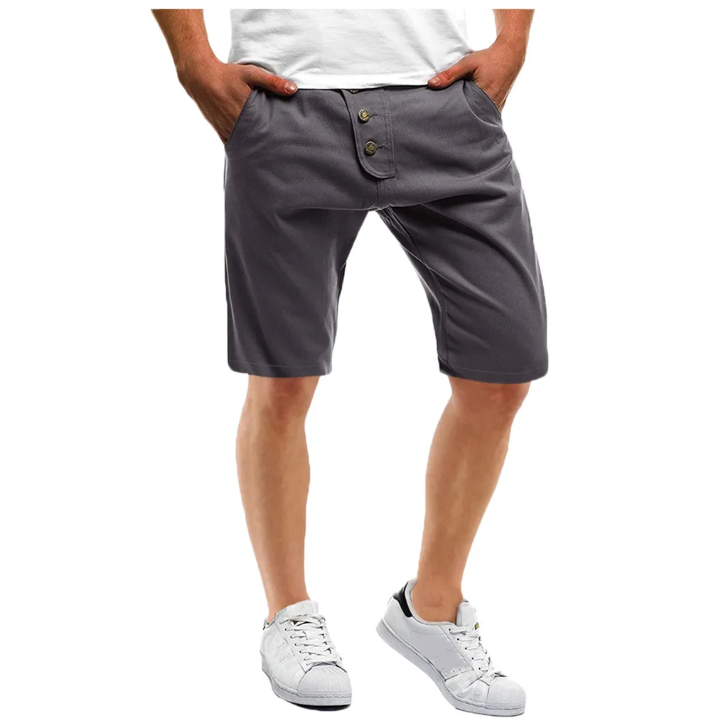 Новые бермуды Masculina мужские спортивные однотонные повседневные свободные спортивные штаны на пуговицах шорты на шнурке брюки#30