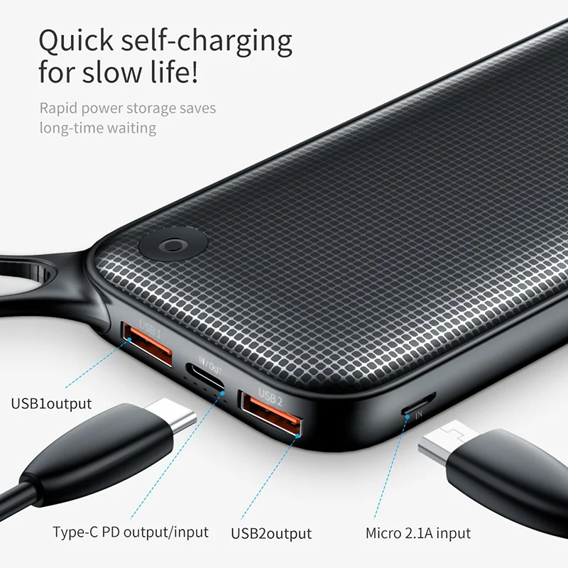  Baseus 20000mAh Power Bank Doppel Quick Charge 30 USB Externe Batterie für iPhone 11 Pro Max 18W PD