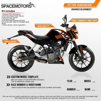 

MotoSpace Customized Team Graphics Backgrounds Decals 3M Custom Stickers For KTM DUKE 390 2011-2016 2017-2019 127