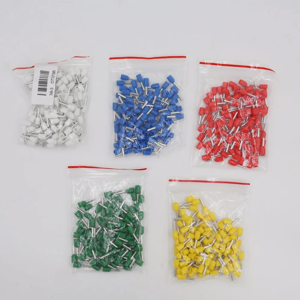 

100PCS E1508 Tube insulating Insulated terminals 1.5MM 2 Cable Wire Connector Cold Pressed Terminals Connector 20%off