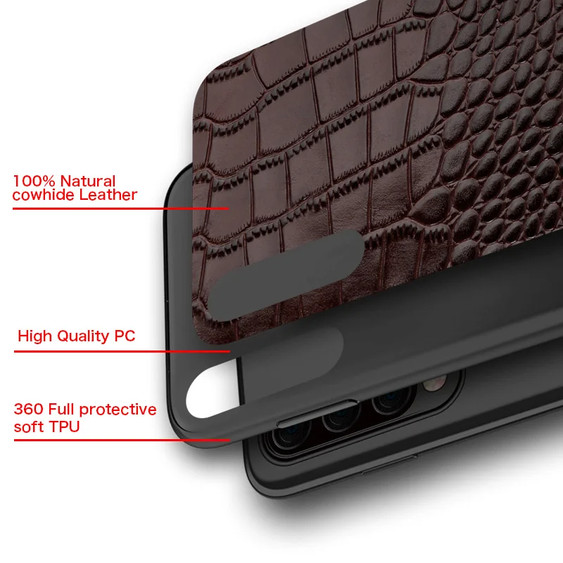 Genuine Leather mobile phone case for Samsung galaxy A50 A70 S10 S7 S8 S9 Plus A8 5