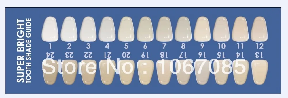 1000 Stks/partij 24 kleur klasse schaduw gids tanden whitening papier