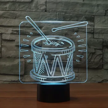 

Drum Set LED 3D Night Light Remote Touch Colorful Table Lamp USB Nightlight Atmosphere lamp for Kid Decorative Gift