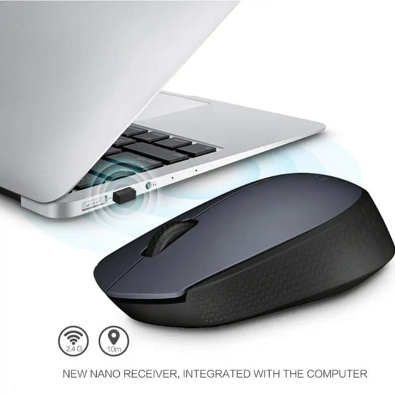 Logitech M170 2,4 ГГц Беспроводной Мышь 1000 Точек на дюйм 3 кнопки двухсторонняя колеса мыши с нано-приемник для ПК компьютер