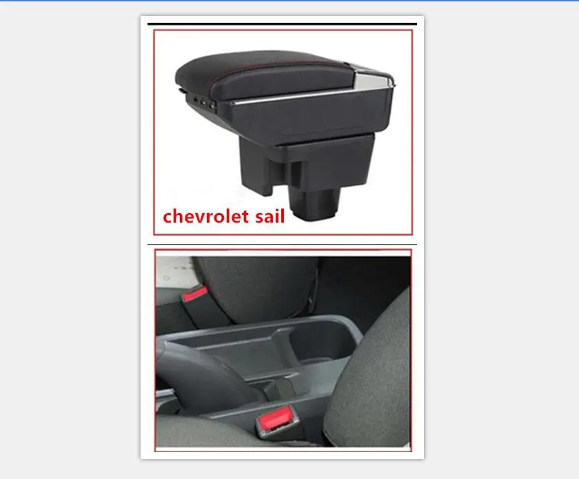 

Leather Car Center Console Armrests Storage Box for Chevrolet Sail 2010 2011 2012 2013 2014 Auto Interior Parts Free Shipping