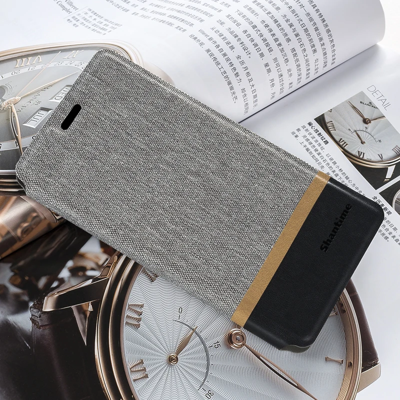 Canvas PU Leather Phone Bag Case For Blackview BV9600 Pro Flip Case For Blackview BV9600 Business Case Soft Silicone Back Cover