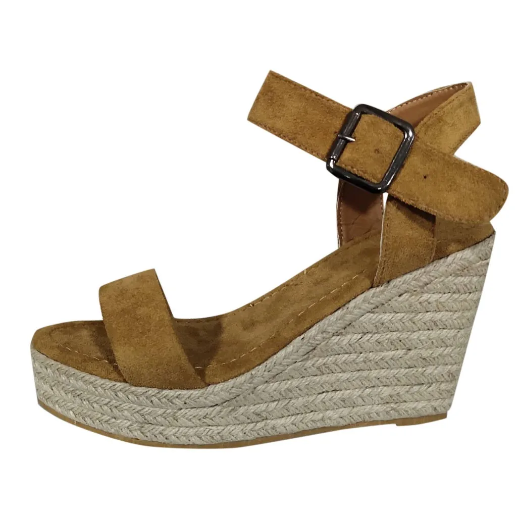 

Summer Sandals Women Open Toe Buckle Velvet Flock Fish Mouth Fashion High Heel Platform Open Toes Women Sandals Shoes