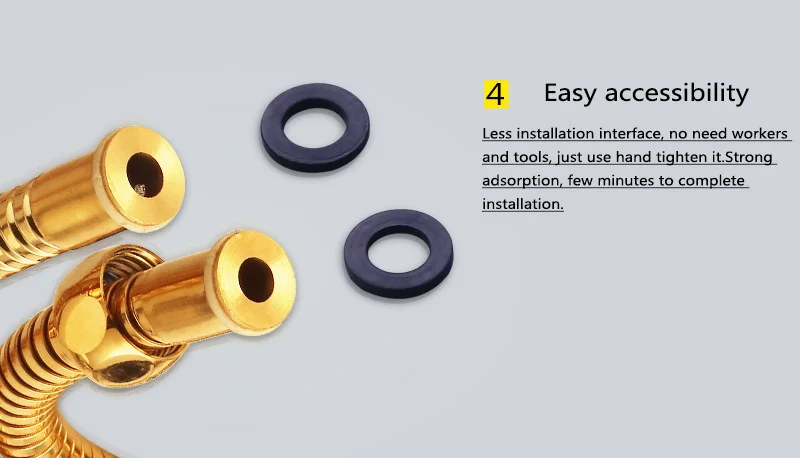 Bathroom Replacement Anti-Torsion Shower Hose Double Locked Flexible Stainless Steel 1.5m High Quality Gold Shower Plumbing (23)