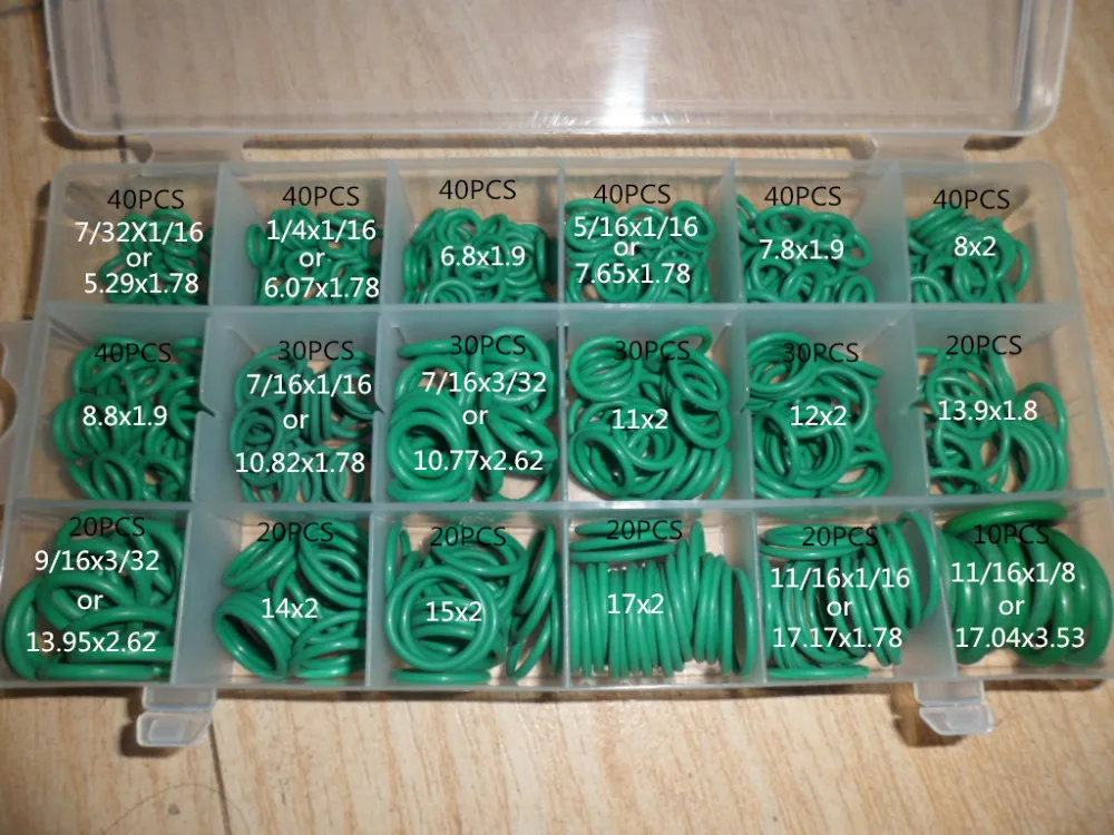 Резиновое кольцо TITIFXAN &quotO&quot уплотнение 530 шт. зеленое резиновое R134a комплекты