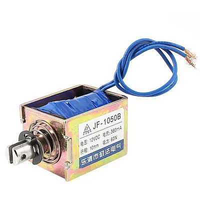 10mm Stroke 6Kg Force Push Pull Open Frame Solenoid Electromagnet DC 12V/DC24V 0.36A JF-1050B цена 10mm Stroke 6Kg Force Push Pull Open Frame Solenoid Electromagnet DC 12V/DC24V 0.36A JF-1050B цены онлайн