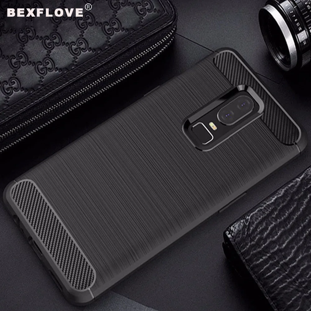 Carbon Fiber Case For Oneplus 6 Case Cover For Oneplus 5T Case Soft TPU
