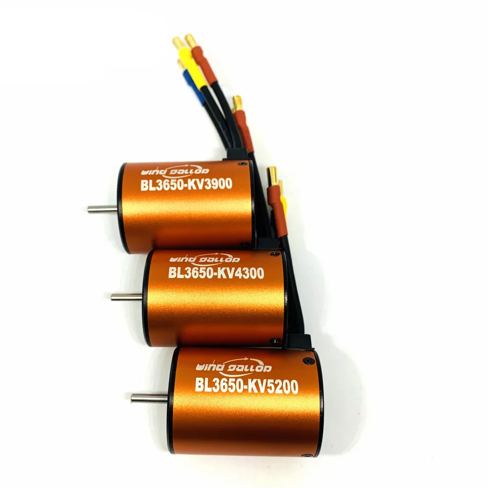 Comparaison des trois versions 3900KV, 4300KV, 5200KV du moteur Brushless BL3650 pour voiture et bateau RC