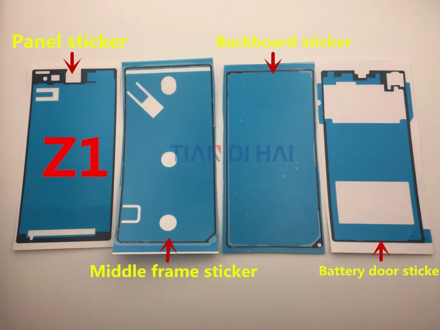 4 шт./компл. спереди Панель средняя рамка задняя панель Батарея задняя крышка клейкая лента-наклейка для sony Xperia Z1 L39H Водонепроницаемый клей