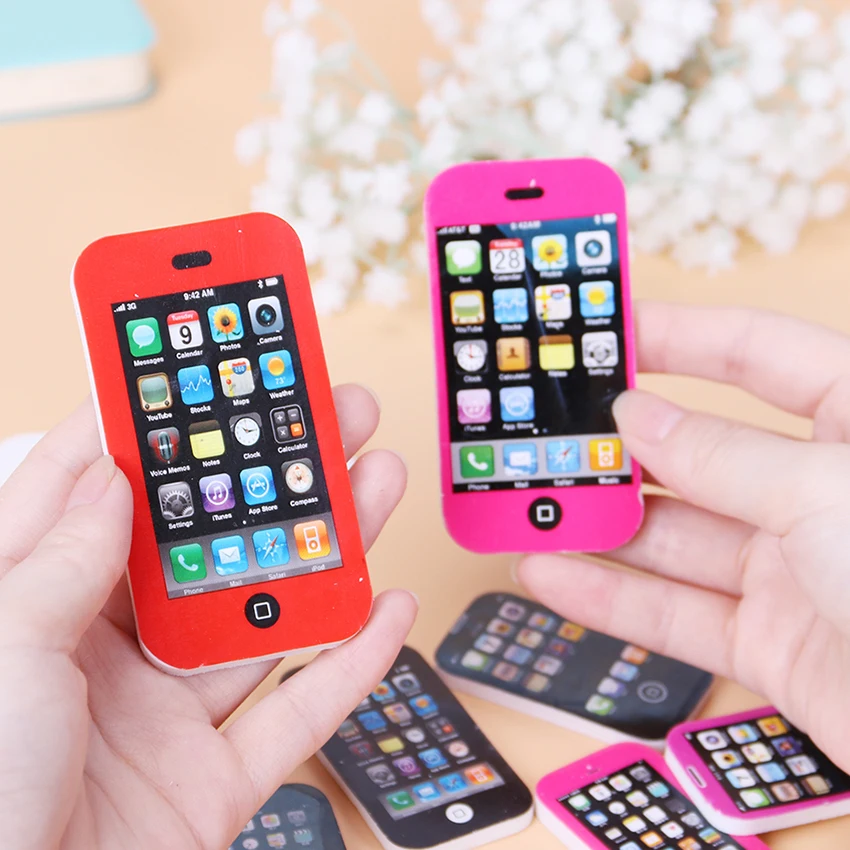 Creative Fashion Mobile Phone Shape Pencil Eraser Cartoon