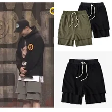 Большие размеры, свободные уличные шорты на шнурке, мужские летние пляжные шорты в стиле хип-хоп, бермуды, хлопковые шорты, Hombre