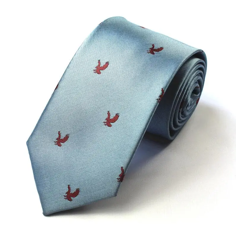 GUSLESON качественные Модные мужские галстуки с рисунком динозавра красные мужские свадебные галстуки 7 см Тонкий шейный галстук бизнес шелковые галстуки для мужчин галстук - Цвет: 01