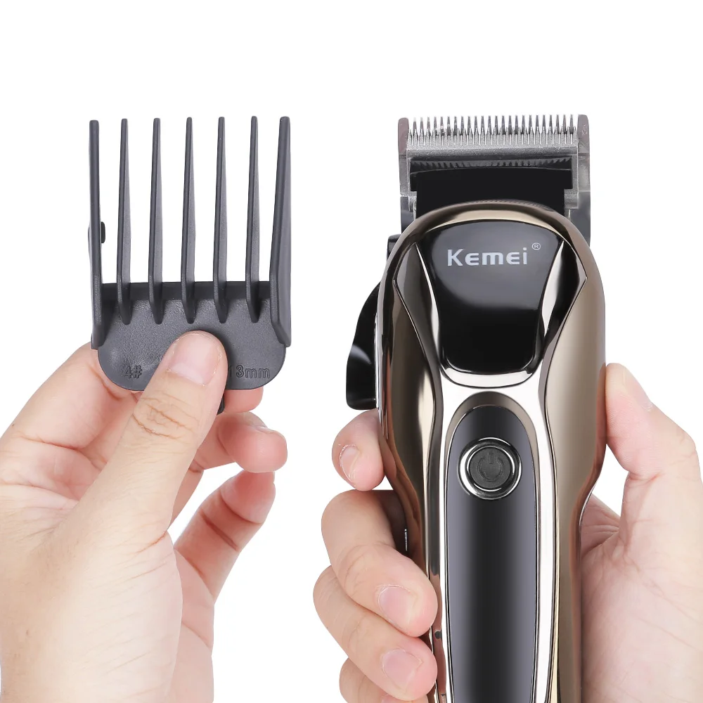 Kemei электрические триммеры для волос 110 v-240 v с турбонаддувом перезаряжаемая машинка для стрижки волос Регулируемая 5W машинка для стрижки волос
