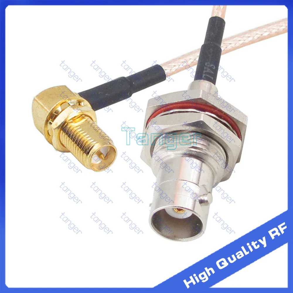 

BNC female front with nut to RPSMA female right angle withRG316 RFCoaxialPigtail Jumper cable 6" 15cm Tanger High Quality cables