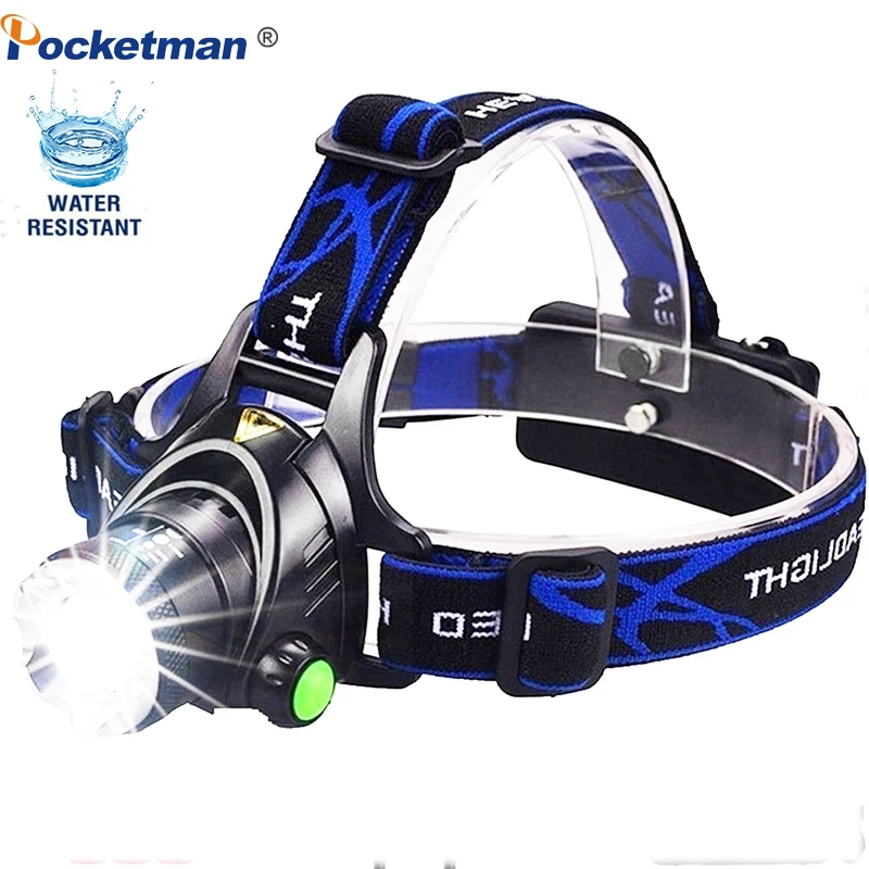 

Super Bright Rechargeable Headlamp Zoomable Waterproof LED Head Lamp Flashlight Hands-free Torch for Hiking Camping Running