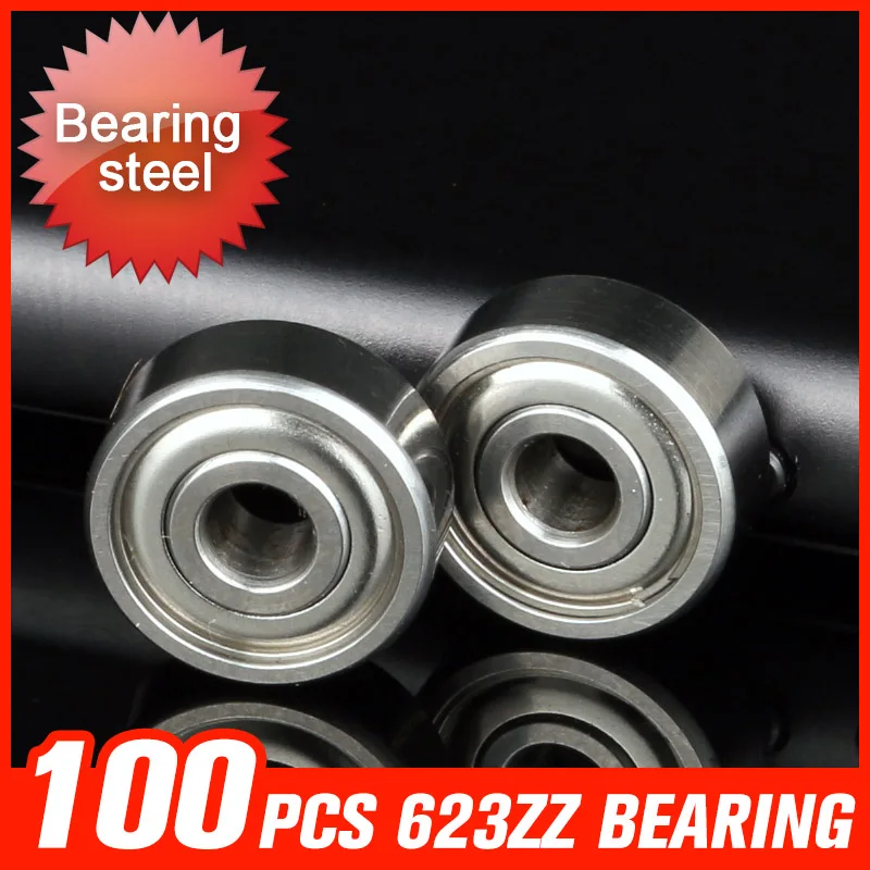 

100pcs 623ZZ Bearing 10*3*4mm Metal Sealed Bearing MINI Ball Bearing For Car Bicycle Moto Hardware Tool Accessories