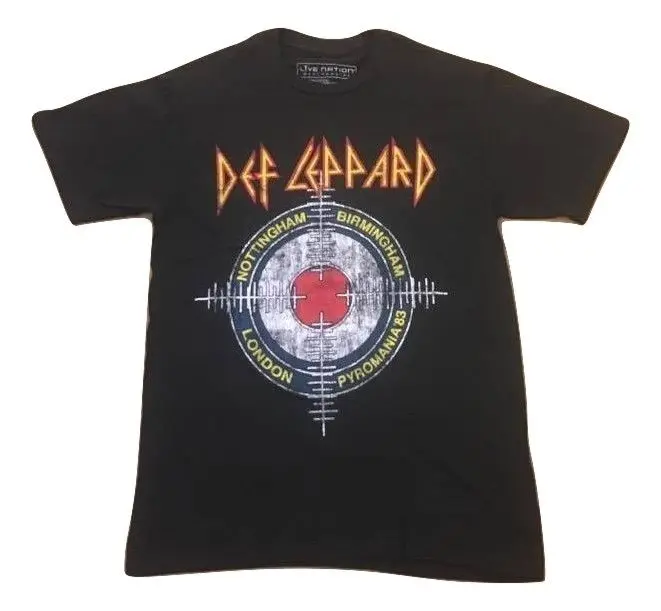 Live Nation Def Leppard Crosshairs pyaria ➃ Ретро Distressed футболка S-2XL дешевые оптовые футболки
