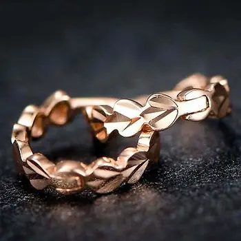 

New Fine Pure Au750 18K Rose Gold Earring Wome Lucky Heart Hoop Earrings
