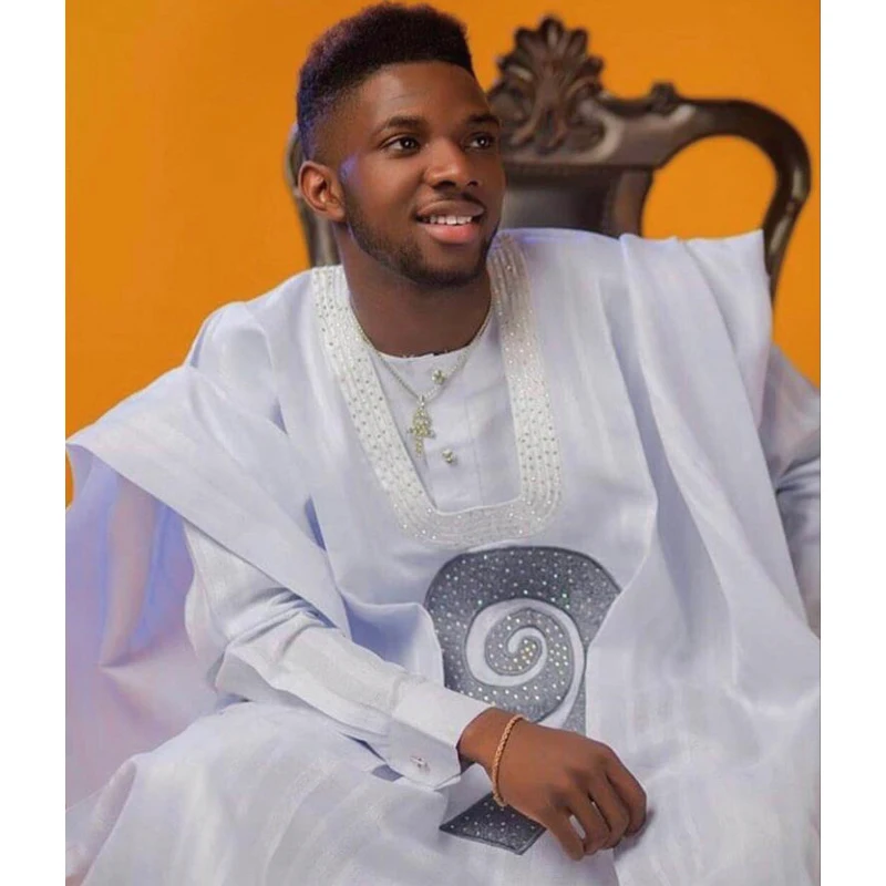 Африканская мужская одежда H & D 2020 agbada Дашики Блестящие Брюки костюм из 3