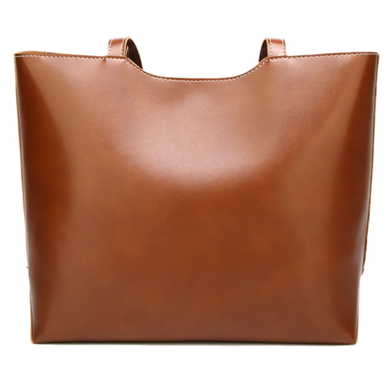 LJL-женская сумка большая вместительность женская сумка на плечо классические повседневные сумки-шопперы для женщин - Цвет: Brown