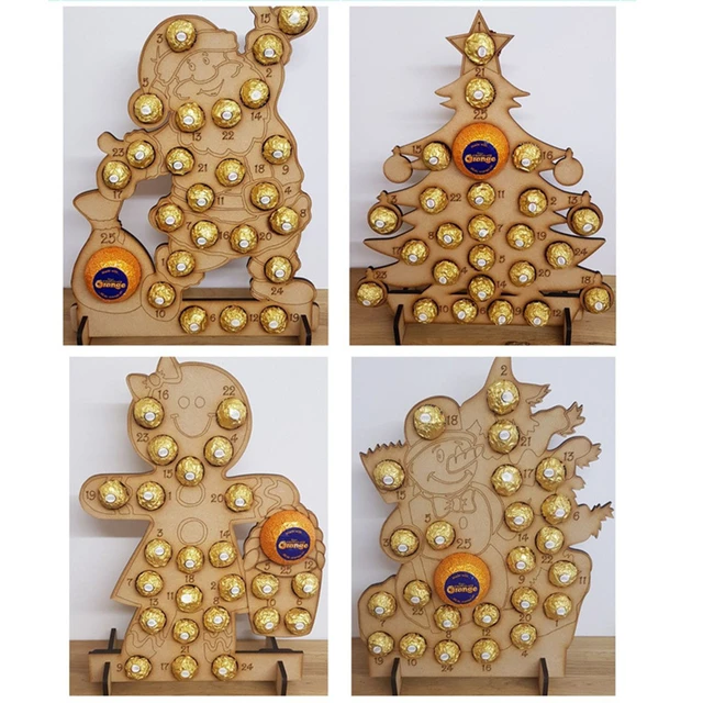 Wooden Christmas Advent Calendars Wood Santa Christmas Tree Decorations Ferrero  Rocher Chocolate Stand Wedding Display Stand - Christmas Pendant & Drop  Ornaments - AliExpress