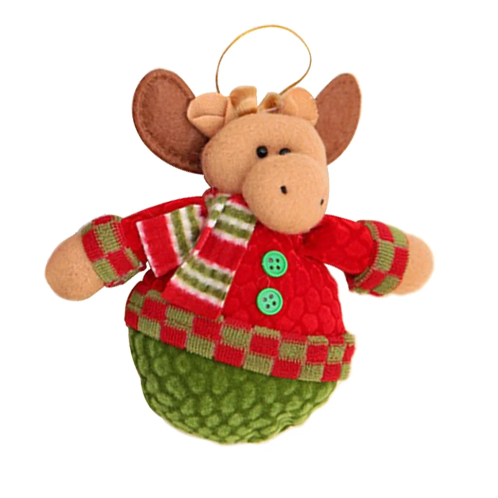Christmas Santa Snowman Elk Plush Doll Christmas Tree Hanging Decoration 