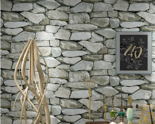 Online Shop Beibehang Vintage 3d Brick Wallpaper Rock Wallpaper Fake