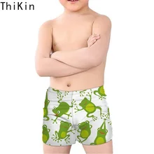THIKIN милые 3D Животные зеленая лягушка Печать мальчики купальники летние пляжные дышащие купальные шорты для купания мультфильм купальники дети
