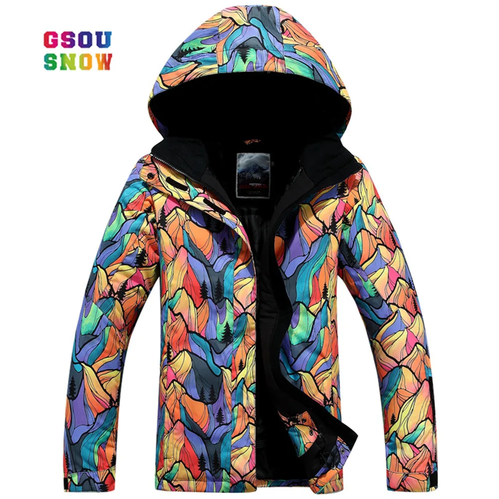 

GSOU SNOW New Ski Jacket Women Anti-pilling Snowboard Coats Waterproof Fashion Windproof Female Breathable Anti-shrink Clothes