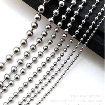 

Promotion Sale 100pcs Ball Beads Chain Jewelry Stainless Steel Fashion 3mm DIY Silver Necklace For Men Women 18"-36" Gift