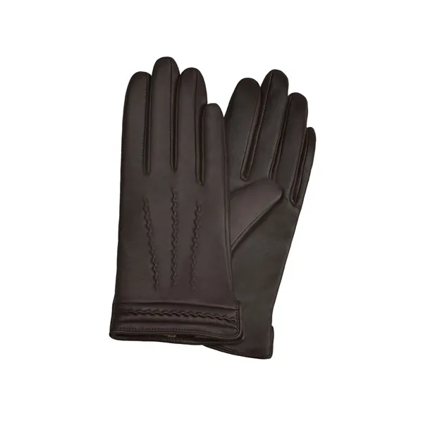 GSG модные зимние женские перчатки из натуральной кожи овчины кожаные перчатки для вождения черные коричневые - Color: Brown
