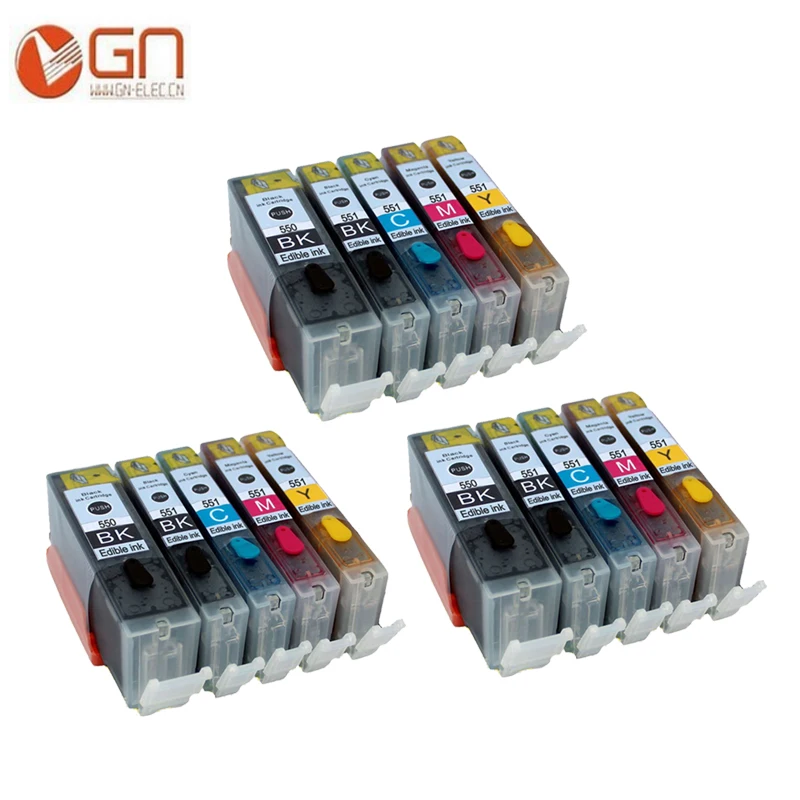 GN PGI550 550XL CLI551 551XL edible ink cartridge for Canon PIXMA