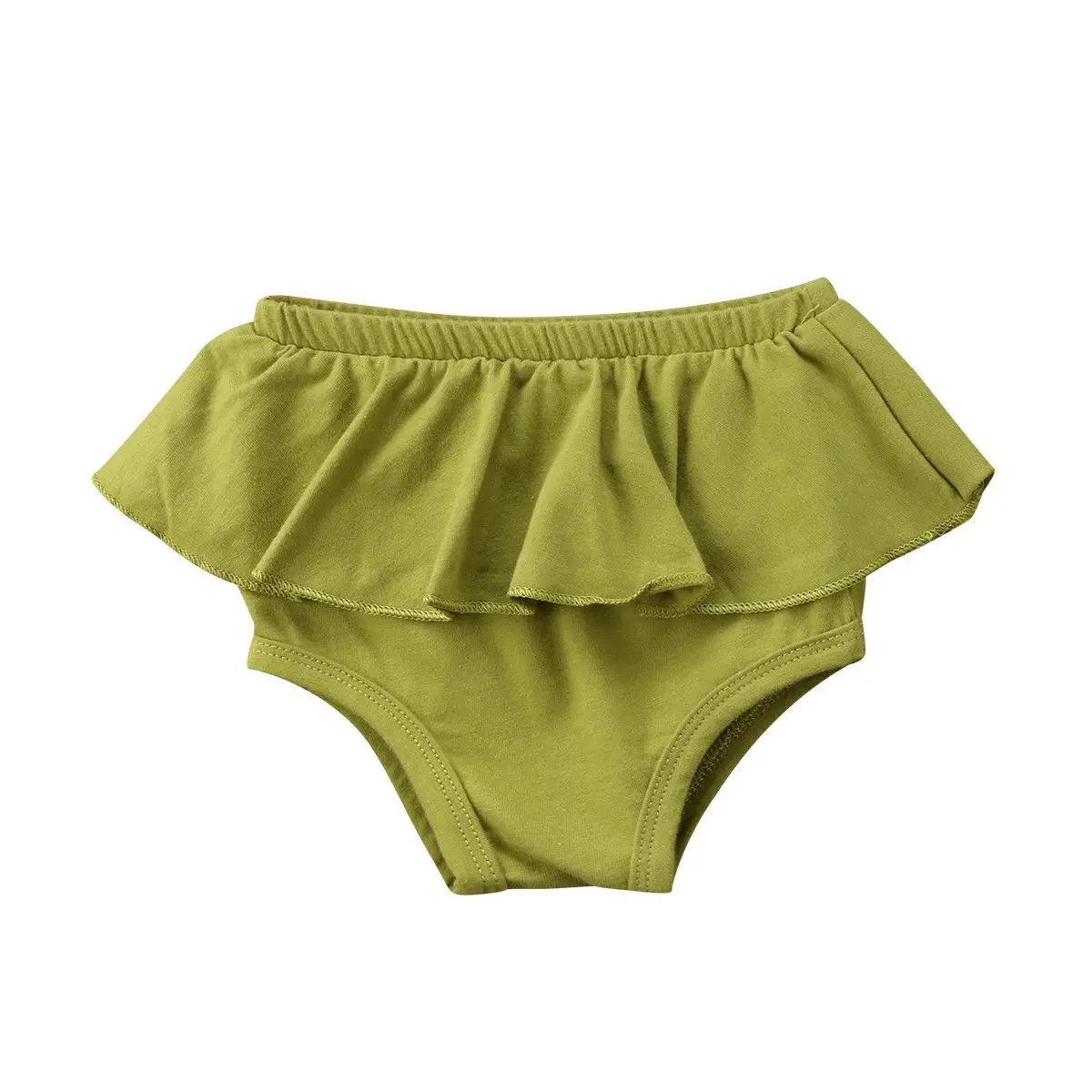 Шорты с оборками для новорожденных детей и девочек трусики-шаровары детские шорты от 0 до 24 месяцев - Цвет: Зеленый
